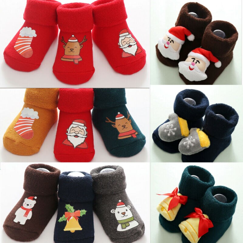 Goocheer 0-18Months Peuter Baby Meisje Jongen Kerst Mode Winter Anti-Slip Sokken Slipper Schoenen Laarzen Eerste Wandelaars