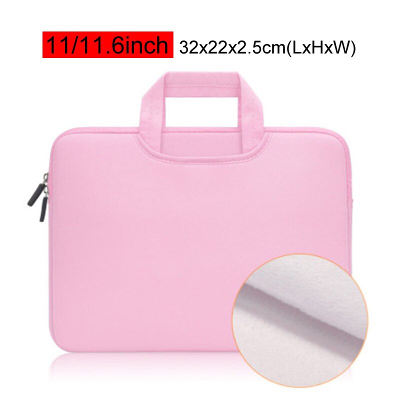 Portable Laptop Bag 11 13 14 15.6 inch Ultrabook Macbook Handbag Business Office Briefcase Notebook Ducuments Case Bags XA63C: Pink 11.6in