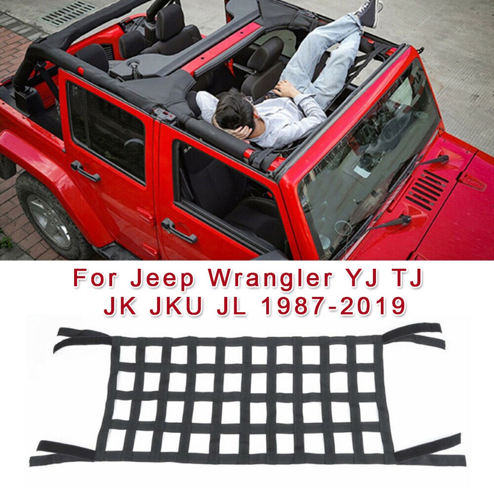 Hamaca multifunción de malla para sujetar carga de Auto techo para Jeep Wrangler YJ TJ JK JL