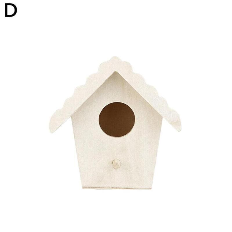 Wooden Bird Simple Nest Hanging Bird House Natural Wooden Bird Cage Resting Place Wall-mounted Outdoor Garden Tree Birdhouse: D