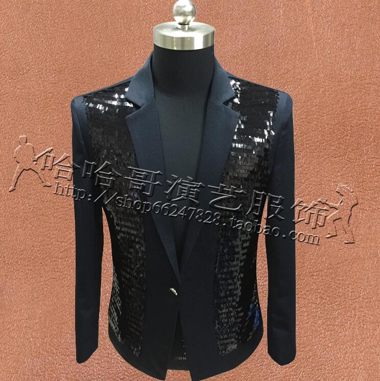 Brudgum kläder herr kostymer design homme terno scen kostymer sångare jackor herr paljetter blazer dans stjärn stil klänning svart