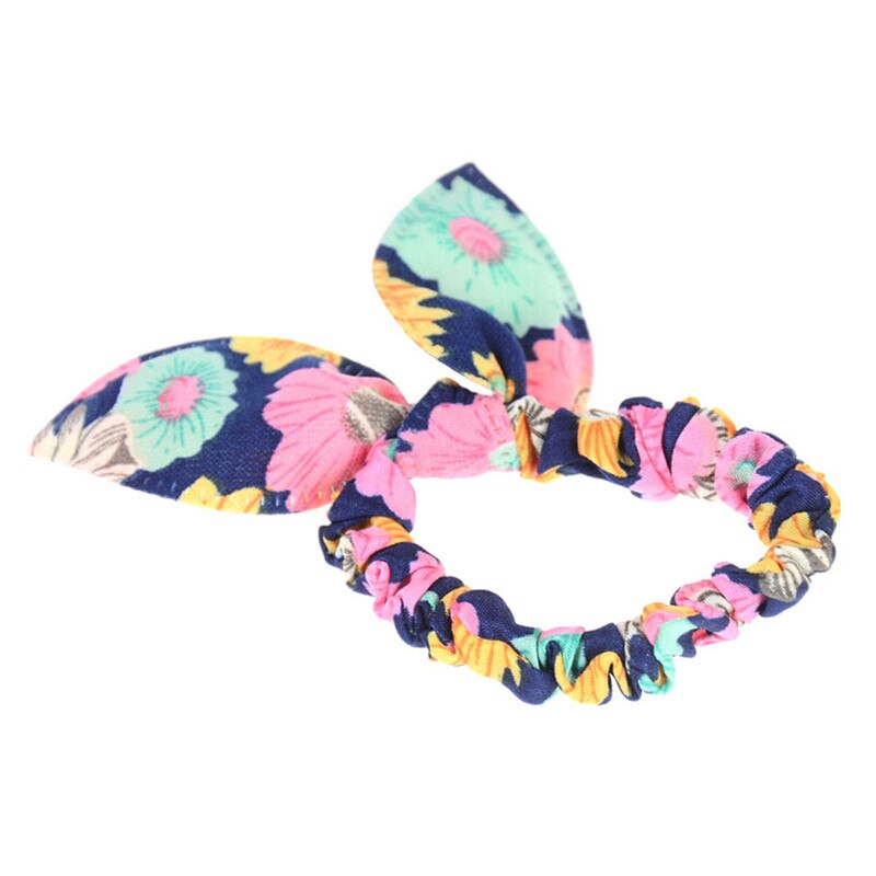 12 Stuks Kinderen Elastische Haarband Leuke Boog Konijn Oren Hoofdband Meisje Ring Chouchou Kinderen Paardenstaart Houder Haaraccessoires