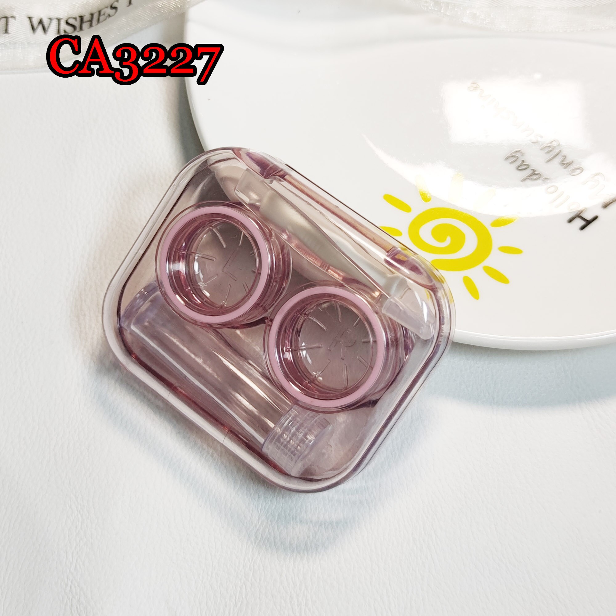 Clear Pocket Contact Lens Cases one body Convenient Travel Kits Container For Outdoor CA3227: CA3227 pink