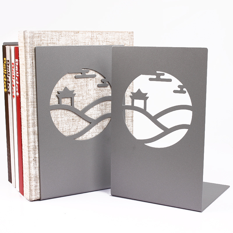 Uitgeholde metalen boekensteunen Zandloperontwerp Metalen boekensteunen voor thuiskantoor Decoratieve boekenstoppers Boekenhouders