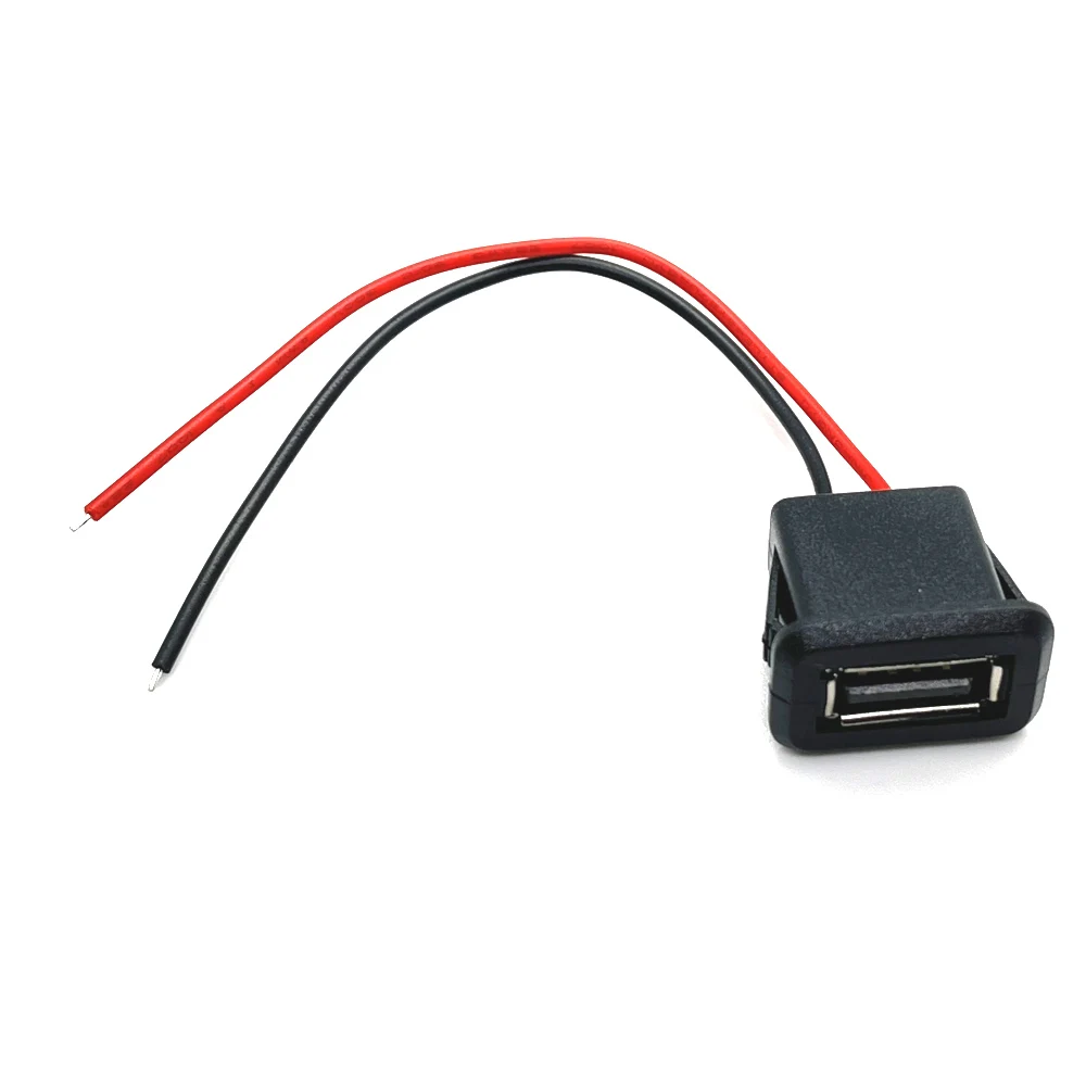 Conector de puerto de carga hembra USB 2,0 de 2/4 cables, conector de puerto de carga de 2 pines y 4 pines con Cable PH2.0, terminales eléctricos, enchufe de cargador USB: Azul