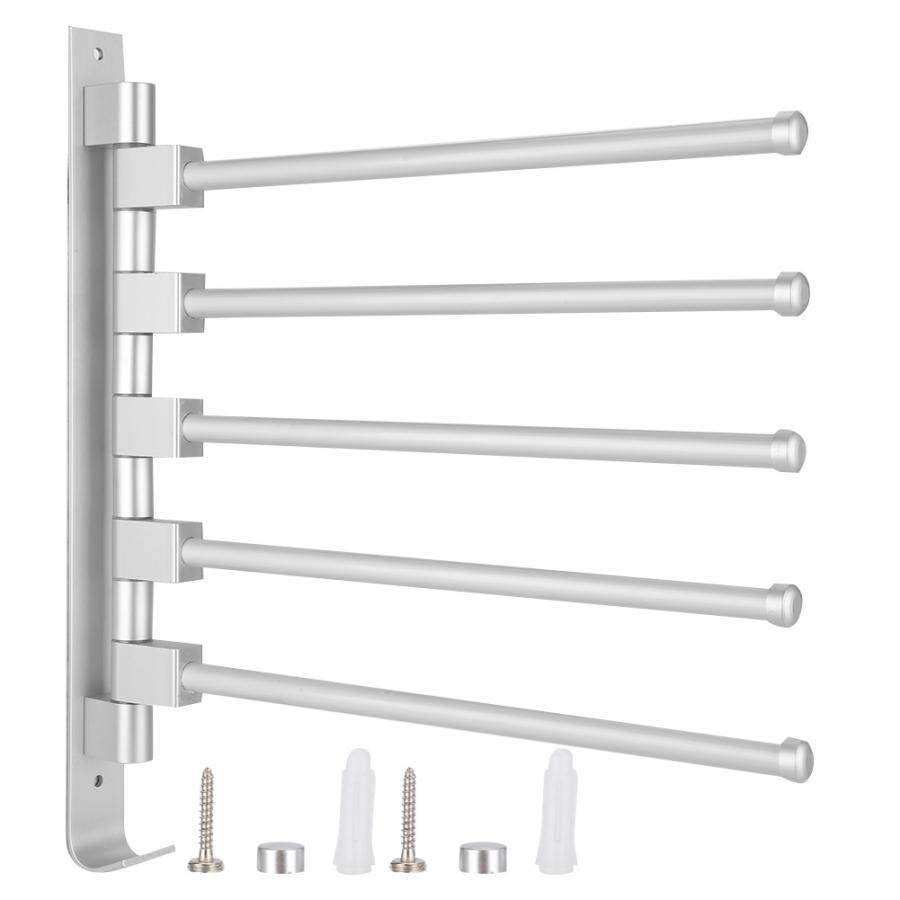 Porte-serviettes en aluminium, barre porte-serviettes mobile, porte-serviettes à plusieurs tiges, rangement, organisateur, pour la maison, l'hôtel, la salle de bain: C