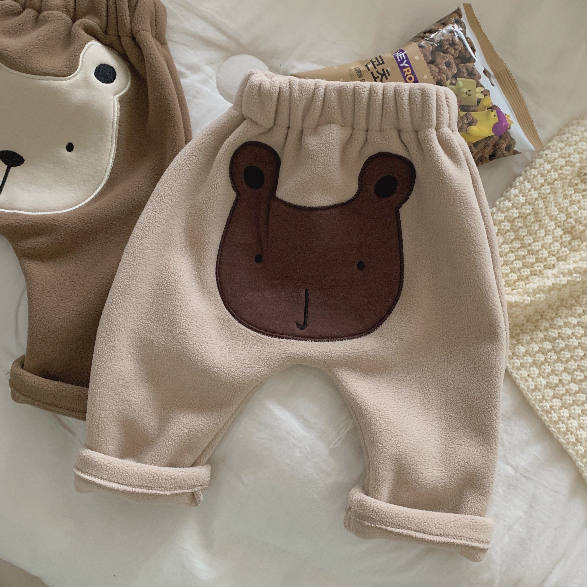 Pantalon à gros fesses pour bébé garçon et fille, vêtement coréen de dessin animé ours, Harlan pour loisirs et sport, hiver, 9516B