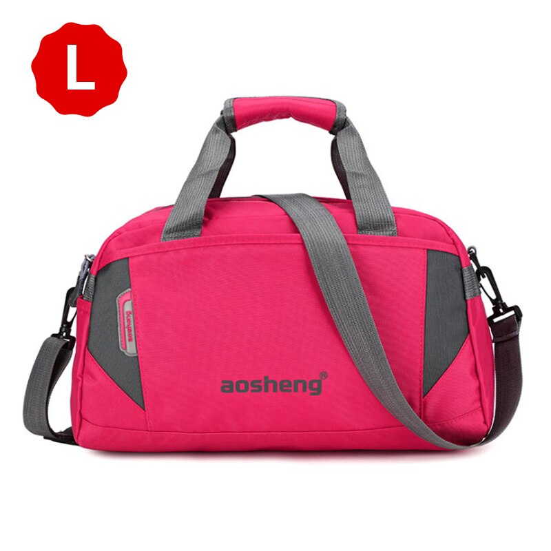 Scione Travel Luggage Handbags Women Sport Duffel Shoulder Bags Men Simple Casual Fitness Outdoor Crossbody Bag: Rose Red L