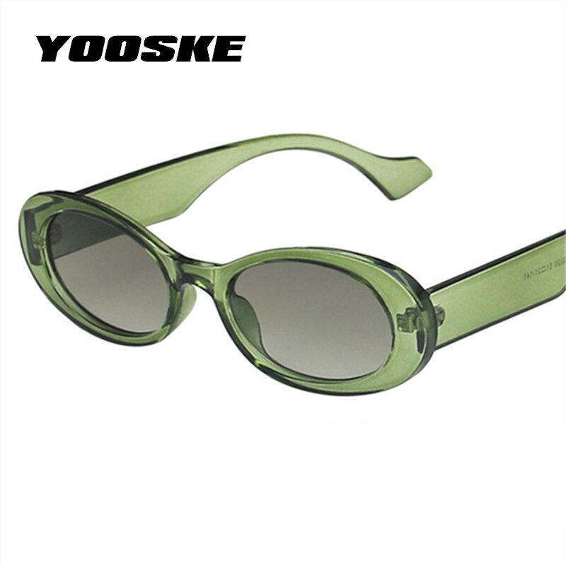 Yooske vintage ovale zonnebril voor dames en heren, retro merk kleine zonnebril, gradiënt ronde bril  uv400