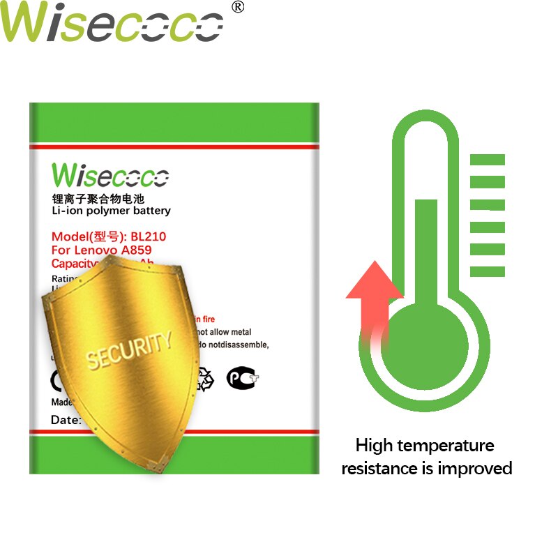 Wisecoco 4800 Mah BL210 Batteria per Lenovo A536 A606 S820 S820E A750E A770E A656 A766 A658T S650 Smartphone di Alta Qualità batteria