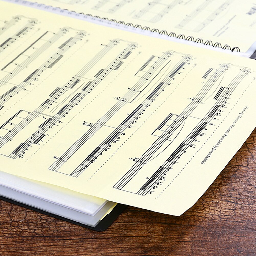 A4 Music Score Holder Paper Sheet Document Storage File Organizer 20Pages