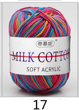 Hilo de lana de ganchillo para bebé, algodón suave y dulce teñido con leche, hilo grueso de fibra tejida a mano, hilos de hilo de ganchillo para suéter DIY: Gris