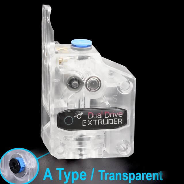 DDE Cloned Btech Dual Drive Bowden Direct Extruder for 3D Printer MK8 V6 Ender-3 CR10 For 1.75mm TPU/TPE Flexible Filament: Left Transparent A