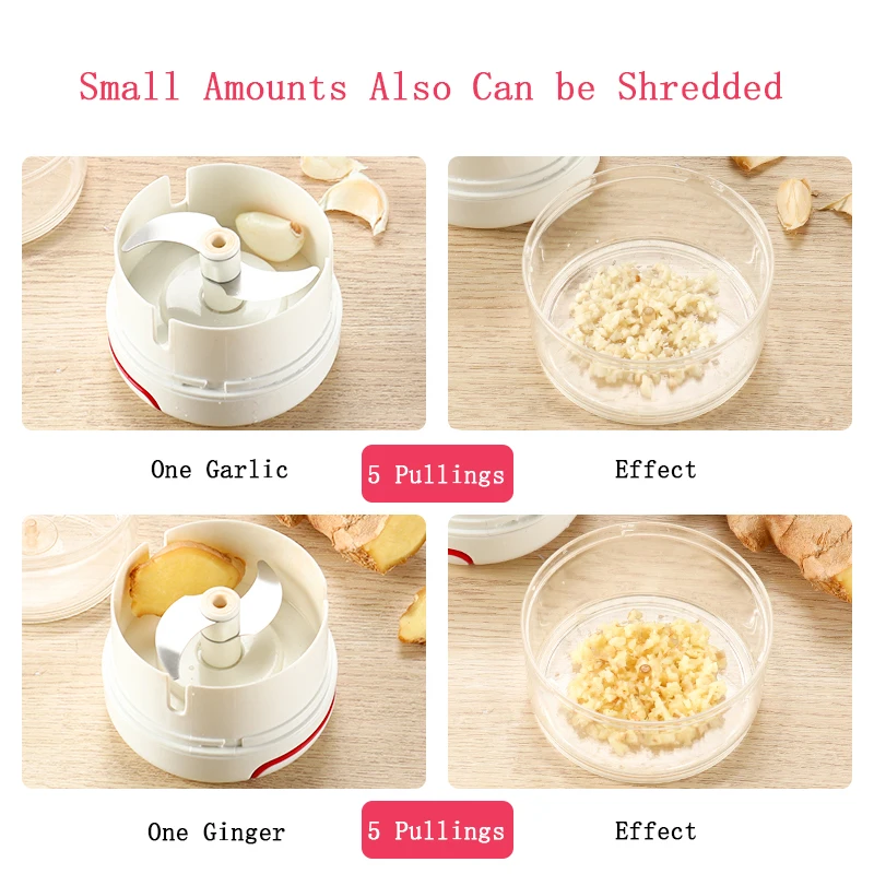 Mini Voedsel Knoflook Groente Molen Chopper Mincer Crusher Press Voor Vlees Noten Peper Ui Multifunctionele Handleiding Food Processor