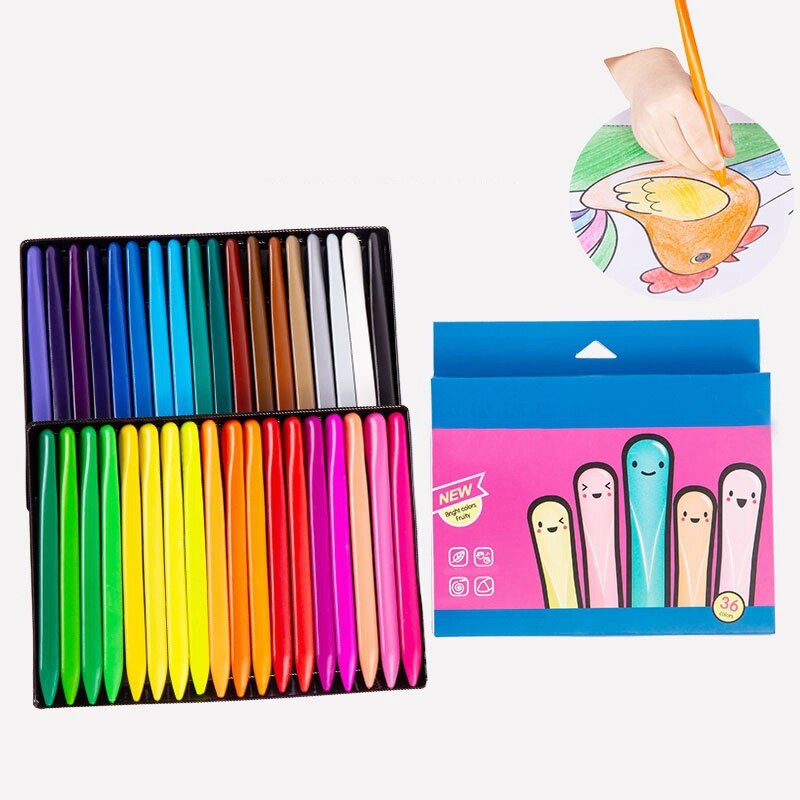 36Pcs Kleurpotloden Olie Pastel Veiligheid Niet Giftig Wasbaar Verf 36 Kleuren Schilderij Tekening Pen Voor Kids Art School levert