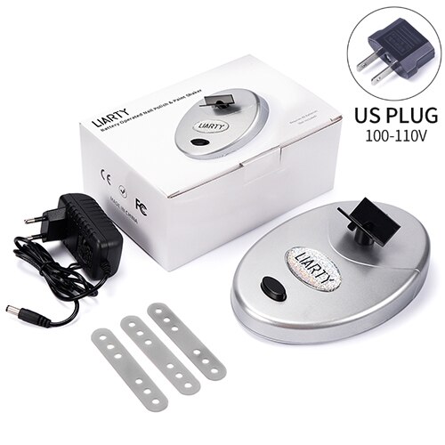 Liarty Strong Nail Polish Shaker Easy Varnish Bottle Shaking Machine Gel Anti Caking Shaking Machine For Liquid Bottle: Sliver US plug