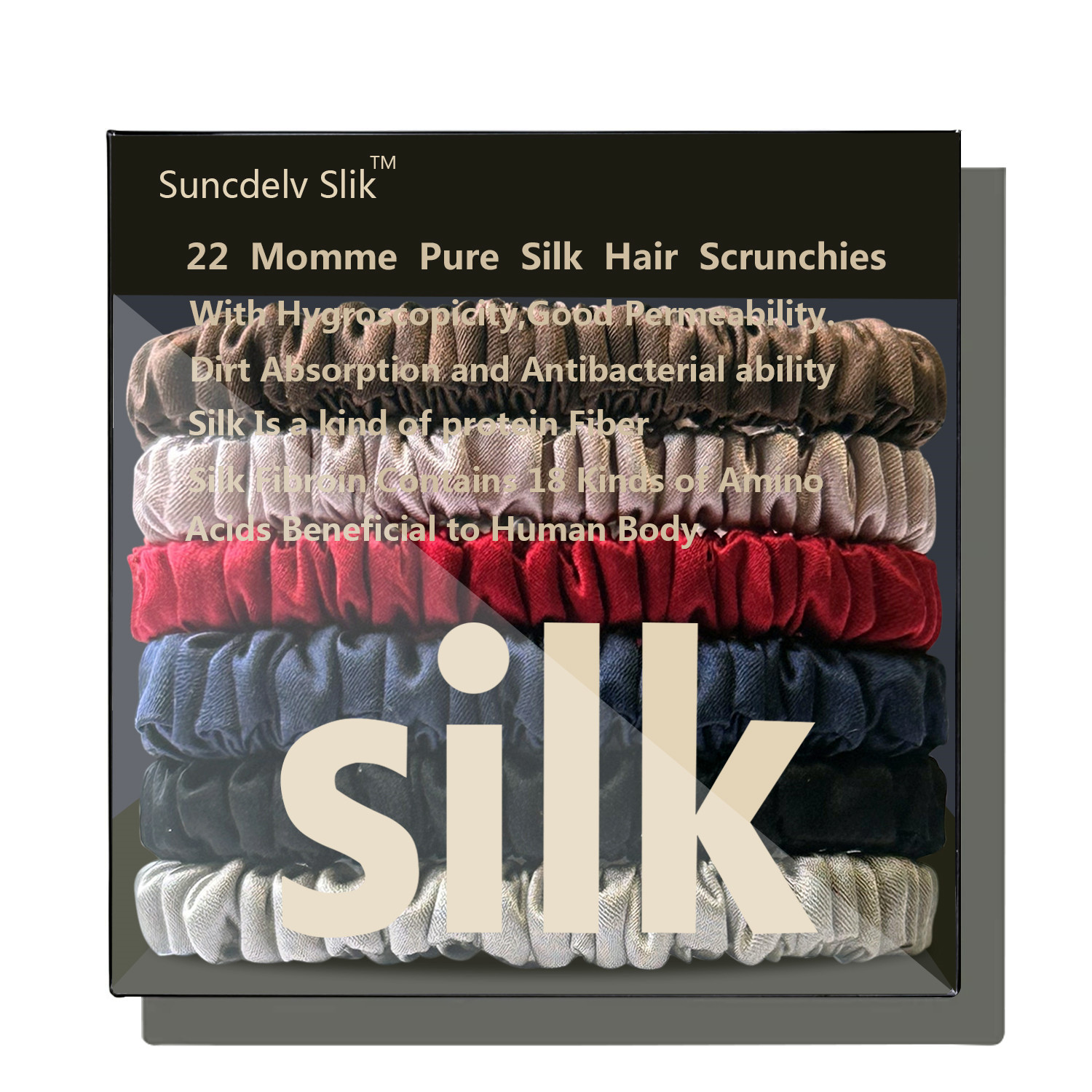 100% pura morera 6A seda pelo Scrunchie diademas hechas a mano mujeres niña accesorios para el cabello Color puro Natural HairTies caja 6 uds