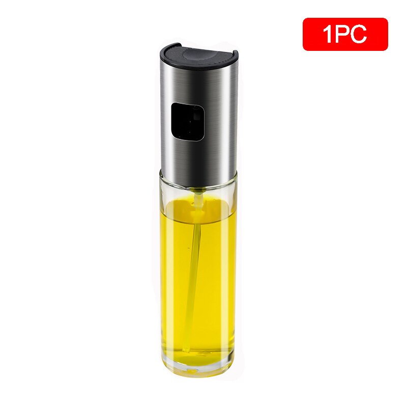 IWELAI Kitchen Baking Oil Chef Motor Oil Spray Empty Bottle Dispenser Cooking Tool Salad Barbecue Cooking Glass Oil Sprayer: 100ML