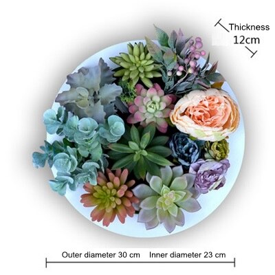Nordisk simulation sukkulent grøn plante blomster dekoration vægophæng ramme butik ornamenter væg hjem dekorationer kunstige planter
