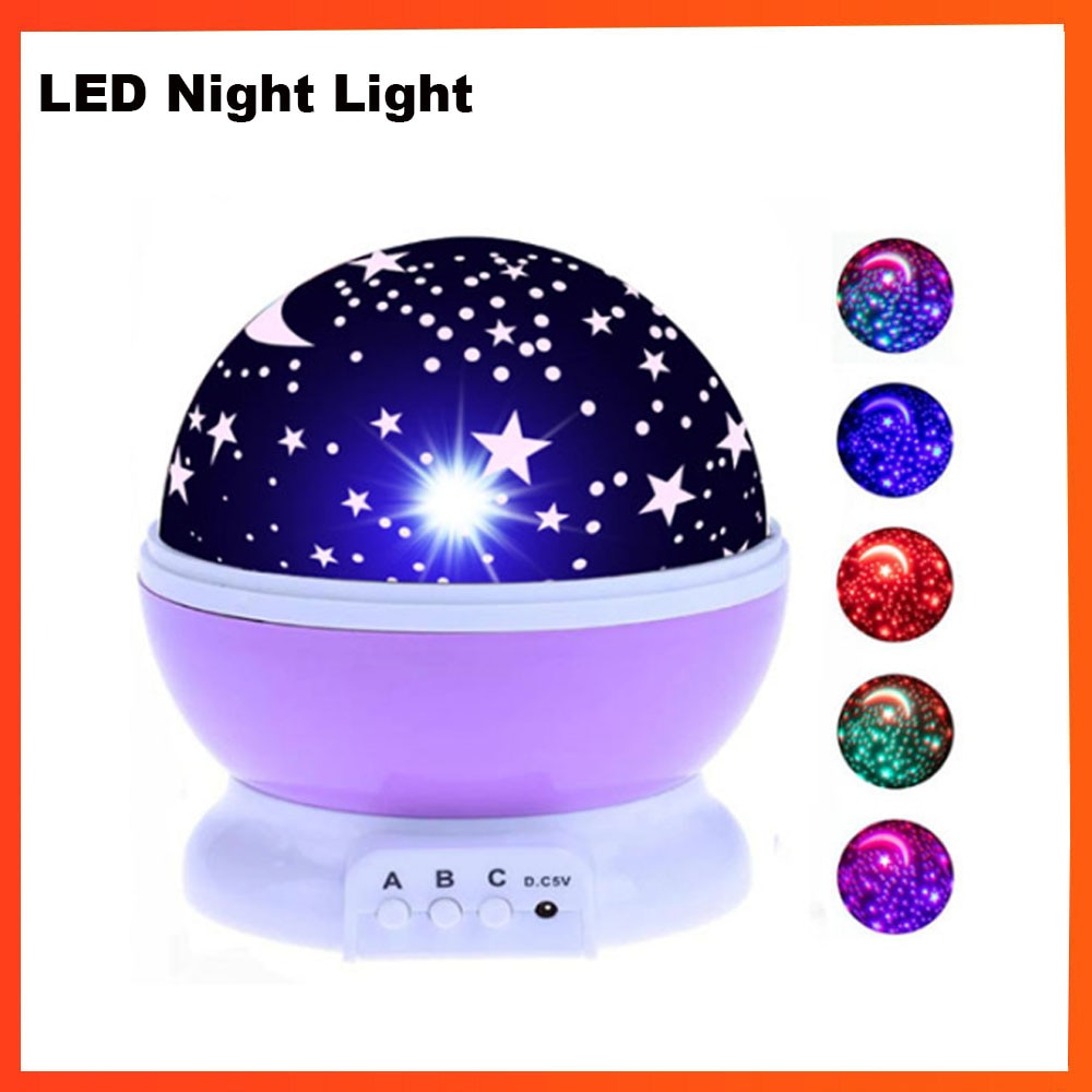 Christmas LED Night Light Projector Star Moon Sky Roterende Slaap Romantische LED USB Projectie Lamp Voor Kinderen Baby Slaapkamer