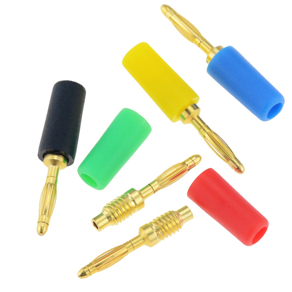 5Stck Gold-überzogene 2MM Kleine Banane Stecker 2mm Laterne Kopf Schweißen Für Experiment Prüfung Linie Isolierung Tafel Stecker Bananen Buchse