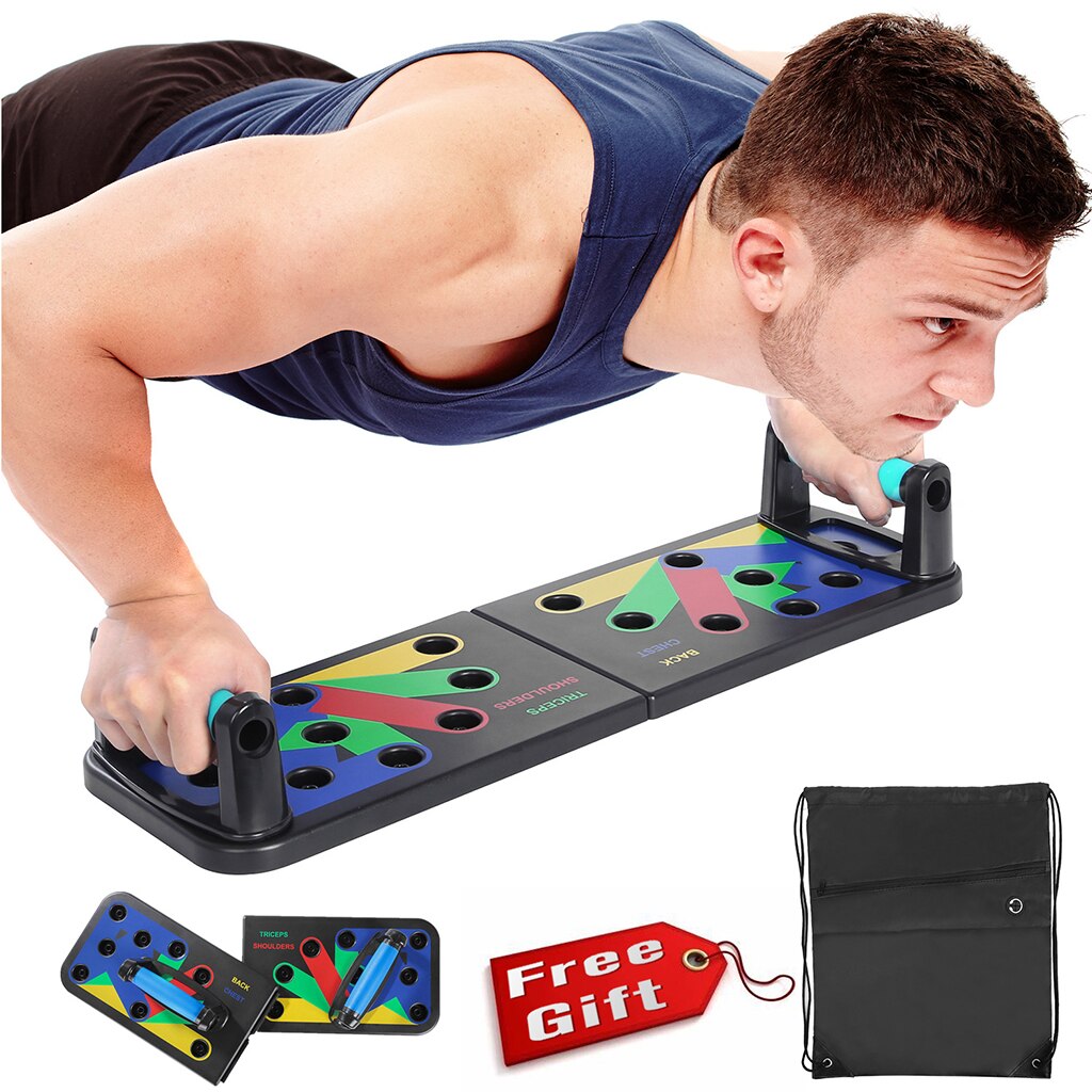 Portable Fitness 12 in 1 Push Up Board Push-up Stands Foldable Breast Triceps Training Muscle Weight Loss Exercise Gym Tool