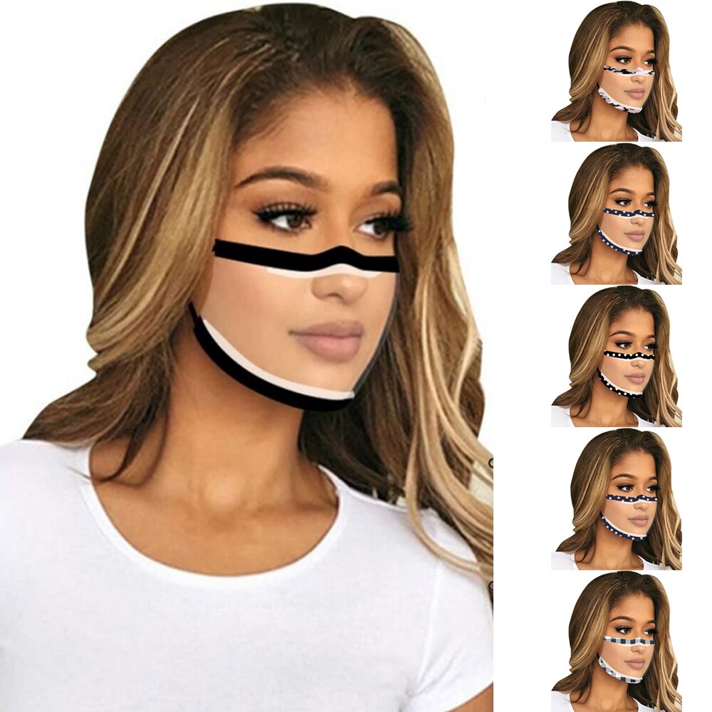 Transparent Face Mask With Sponge Edge Clear Window Visible Expression Face Cover Washable Mask For The Deaf And Hard Of Hearing
