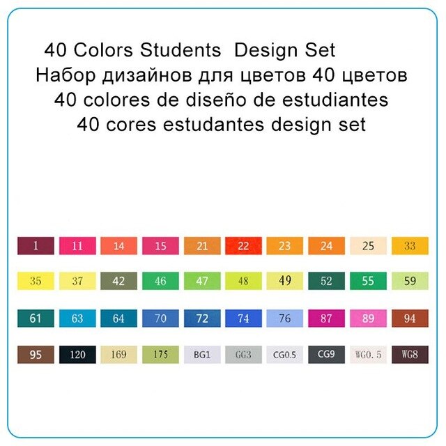 TOUCHNEW 30/40/60/80 Colors Art Markers Alcohol Based Markers Drawing Pen Set Manga Dual Headed Art Sketch Marker Pens: 40 Colors Students