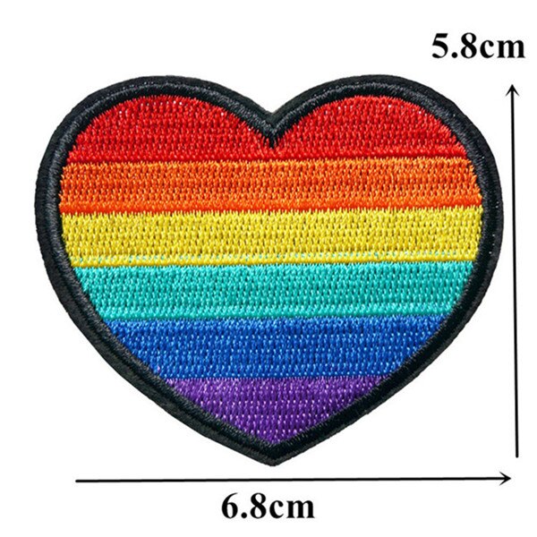Regnbue fred kærlighed hjerte flag broderede patches sy strygemærker lgbt til tøj gør-det-selv-applikationer håndværksdekoration: 8