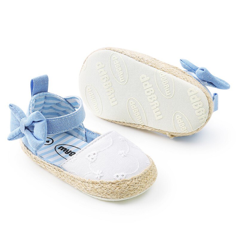 Pasgeboren Baby Boog Sandalen voor Meisjes Zomer Pasgeboren Katoenen Baby Meisje Sandalen Strand Zachte Schoenen Prinses Sandalen