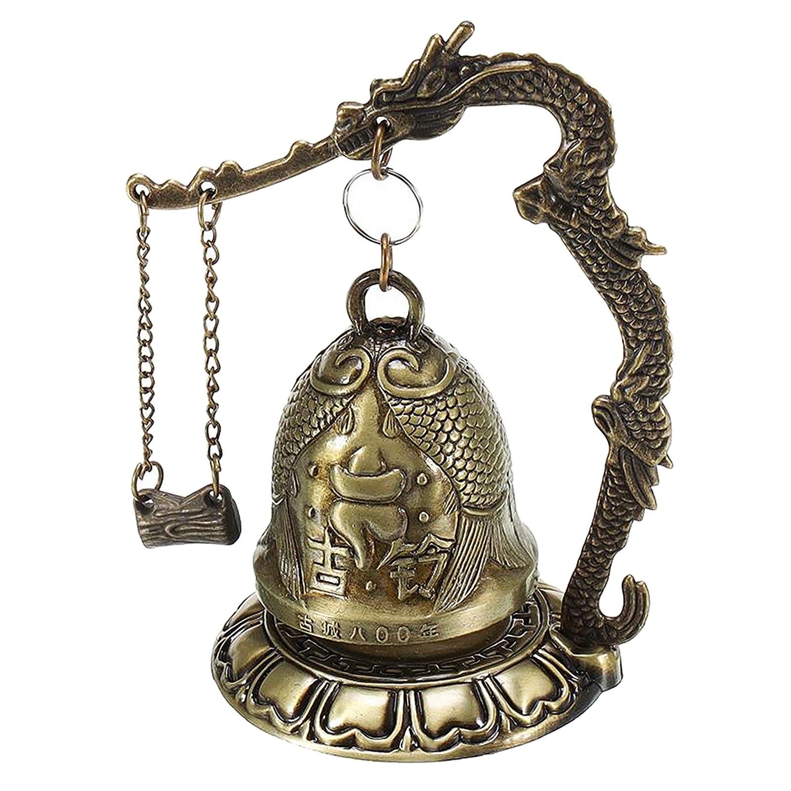 Bouddha chinois Dragon Fengshui cloche asiatique Oriental Zen Art Tibet pour la maison bureau décor bénédiction décoration: fish 1