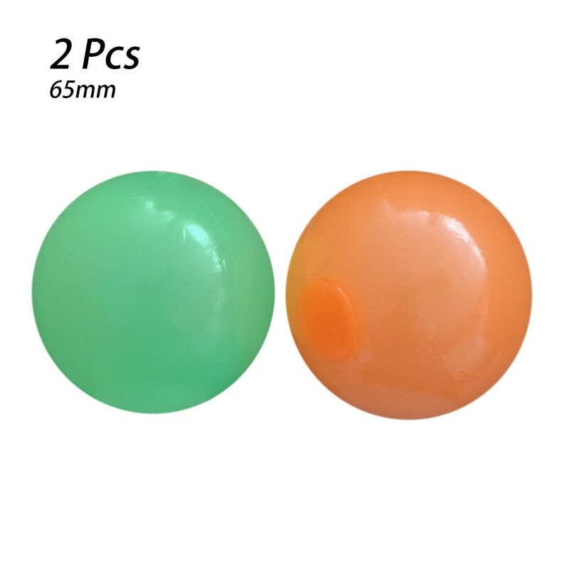 Stick Wall Ball Catch Throw Glow In The Dark Toys for Children Mini Luminous Stick Juggle Jump Wall Ball Games Sticky Squash: 6.5cm green orange