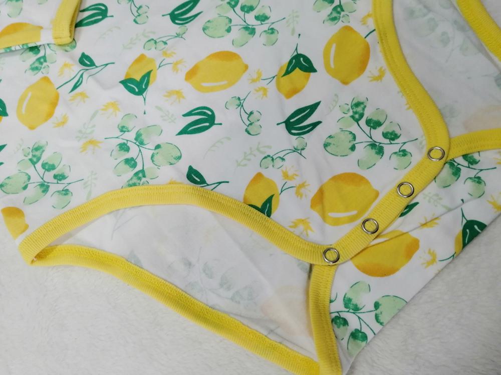 Lemon bodysuit with sleeve/adult long sleeve bodysuit romper /adult bodysuit/abdl clothes/adult onesie