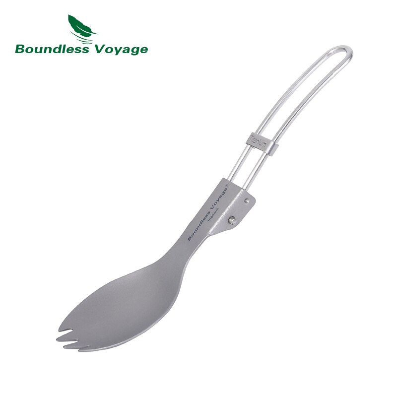 Grenzeloze Voyage Camping Servies Titanium Bestek Vouwen Lepel Vork Spork Eetstokjes Outdoor Picknick Draagbare Bestek Set: spork