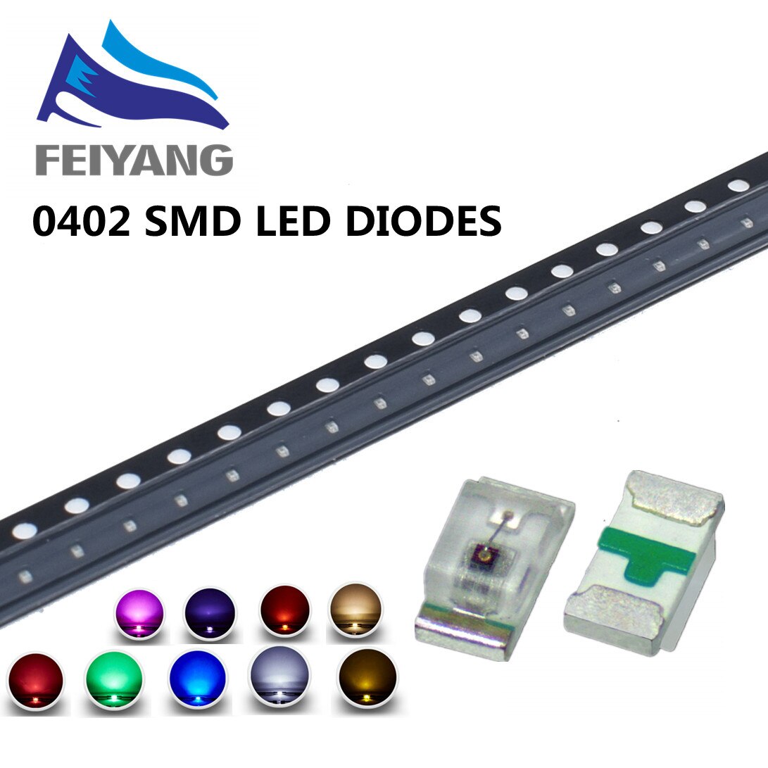 3000PCS 0402 SMD LED light-emitting diode smd Red Yellow Blue Green White Warm White 0range RGB 1.0*0.5*0.4MM 1005 super bright