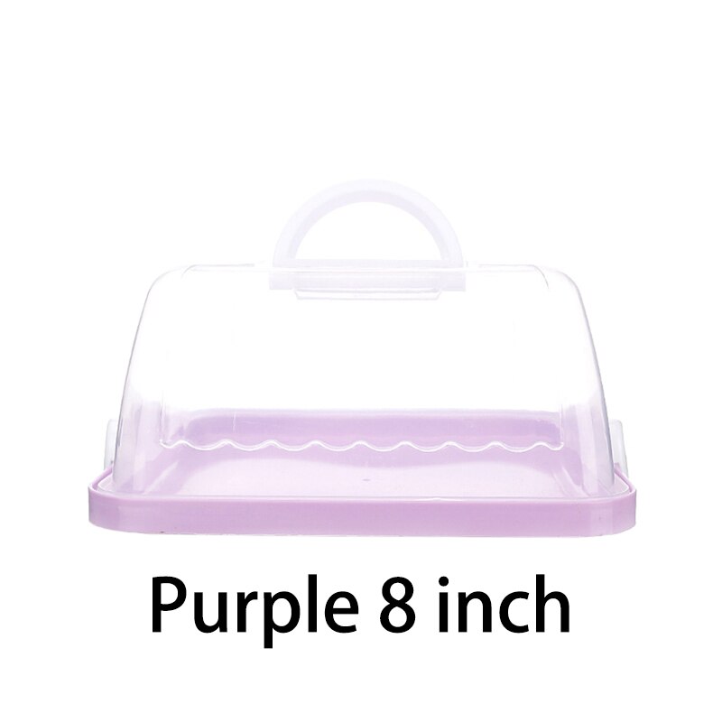 8 zoll/10 zoll tragbare kunststoff runde kuchen Container Nachtisch Container Kasten kuchen träger Server lagerung Kasten Tablett küche werkzeuge: 8 Zoll Violett