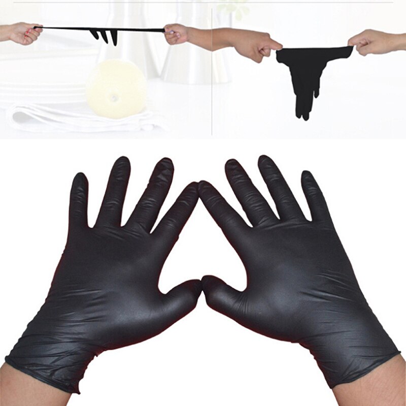 10/50 pièces L M S gants de tatouage gants en Latex jetables noir Permanent