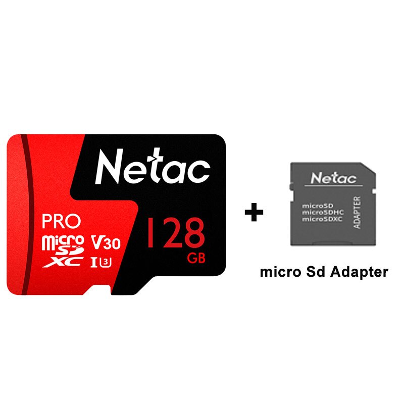 Netac-tarjeta de memoria Microsd Clase 10, 128 gb, P500 Pro, V30, U3, UHS-I, gb, nueva llamativa, 128 gb, para teléfono móvil,: TF-P500Pro-128G-Adap