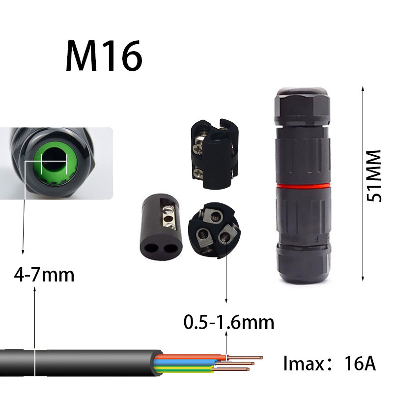 Elektrische Wasserdicht Terminal Kabel Stecker IP68 Drei-Weg Elektrische 2/3/4Stift Draht Ich bin Freien Unterwasser Schraube Hause verbesserung: 3XL / Schwarz & Weiß