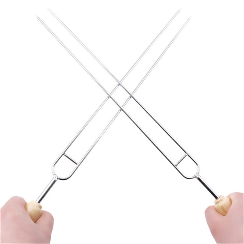6Pcs/Set U Shape Fork Barbecue Tools Stainless Steel Meat Grill Outdoor Cooking Corn Holder BBQ Fork Tool