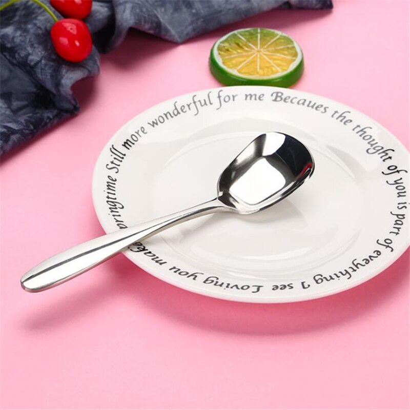 Buffet Serving Spoon Silvery Stainless Steel Large Mirror Polished With Long Handle Flatware Kitchen Dining Tableware For Kids