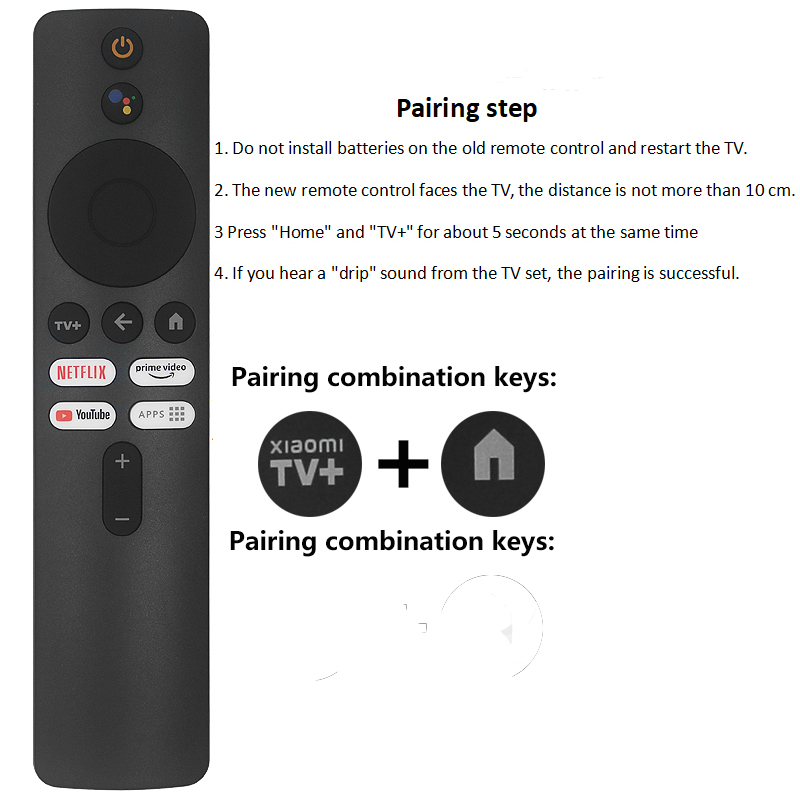 Pilot zdalnego sterowania do Xiaomi TV Box S (2. generacji) 4K, zamiennik pilota do Mi Box S 2. generacji z Bluetooth i pilotem głosowym