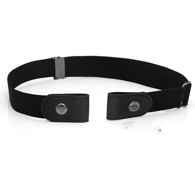 Easy Belt Without Buckle Elastic Belts for Women Stretch Riem Men Jeans Cintos Extensible Kids Boys Girls Cinturon Mujer Magic: Black belt