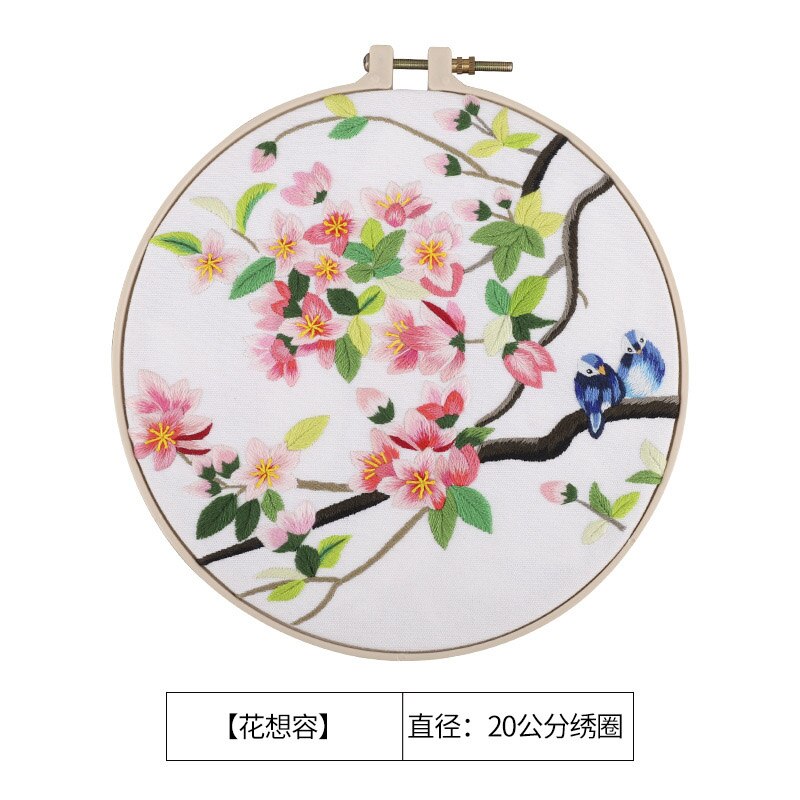 Kinesisk blomma diy broderi kit med broderieram korsstygn sömnad sy konst hantverk broderi målning heminredning: 8