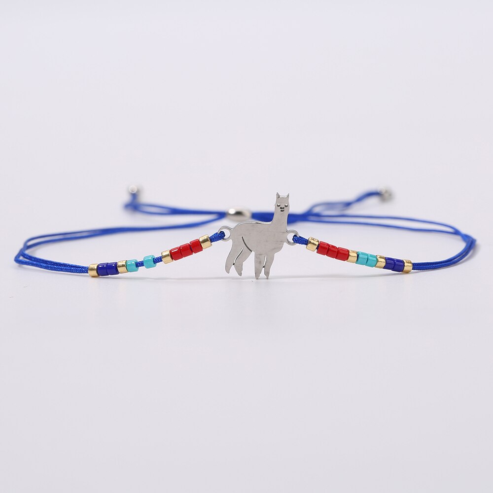 Rttooas Alpaca Charm Bracelets Miyuki Delica Seed Beaded Bracelet Pulseras Mujer Moda Handmade Woven Jewelry: TNB-0007E