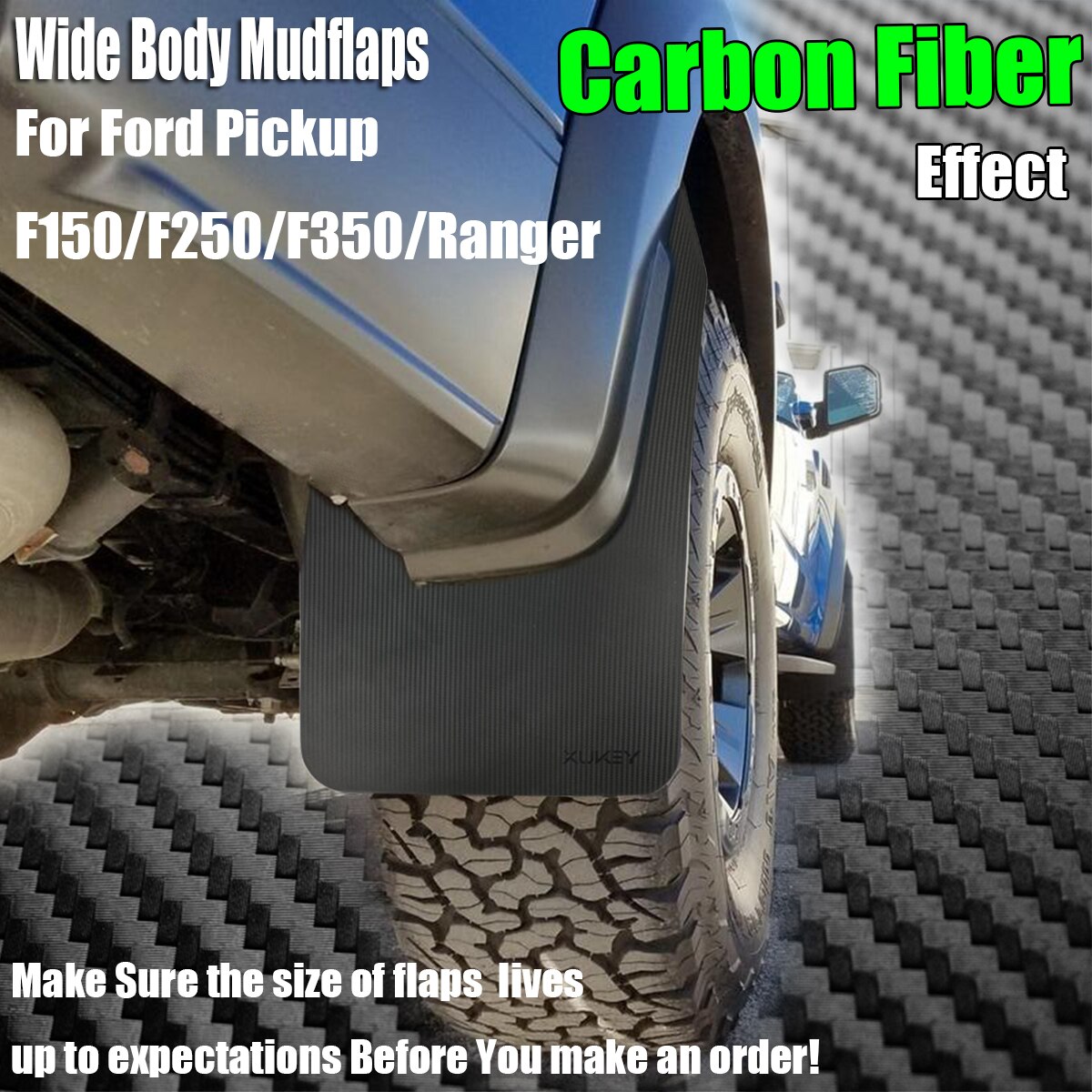For Ford F-Series F150 F250 Lobo Ranger T6 T7 MK2 4X4 Raptor Wildtrak Everest Mud Flaps Mudflaps Splash Guards Fender Flares