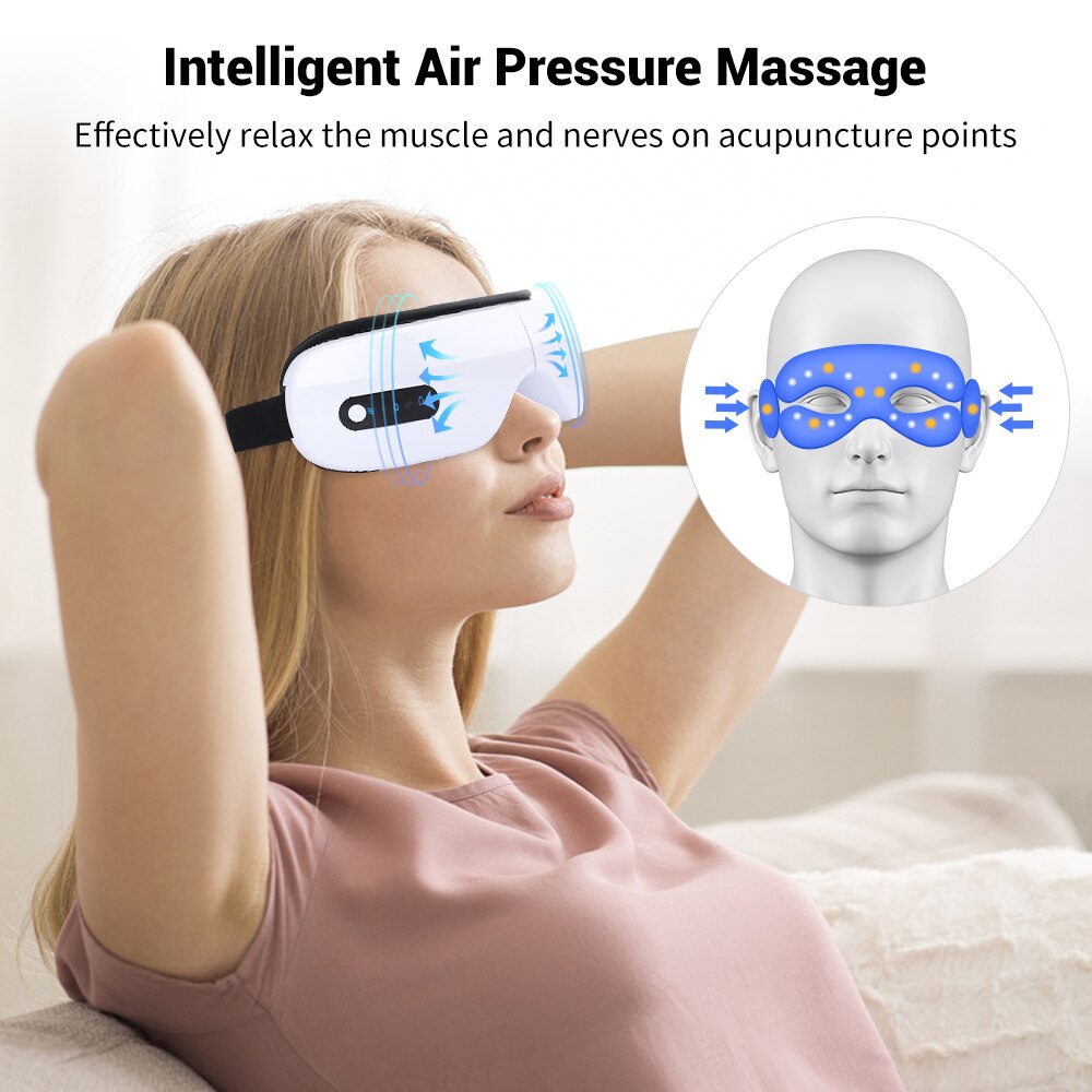 Smart Eye Massager Luchtdruk Comprimeren Massage Bril Bluetooth Muziek Ogen Massage Apparaat Usb Oplaadbare Herbeleven Moe