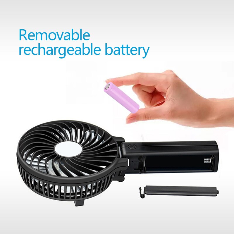 Foldable Hand Fans Battery Operated Rechargeable Handheld Mini Fan Electric Personal Fans Hand Bar Desktop Fan