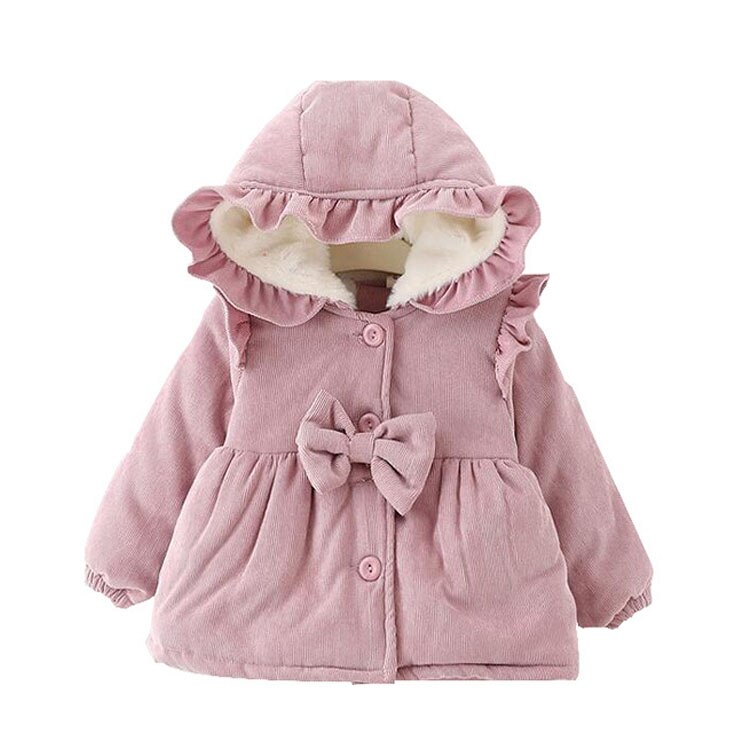 Baby Snow Coat For Girls Winter Warm Jackets Cute Kids Girl Cotton-Padded Coat Thick Velvet Autumn Outerwear Newborn Clothes