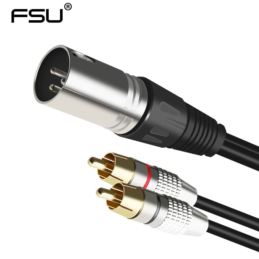 XLR to Dual RCA Audio Cable 2 RCA Male to XLR 3 Pin Female Cannon Amplifier Mixing Plug Cable 1m 1.5m 2m 3m 5m 8m Cannon cable
